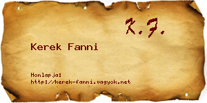 Kerek Fanni névjegykártya